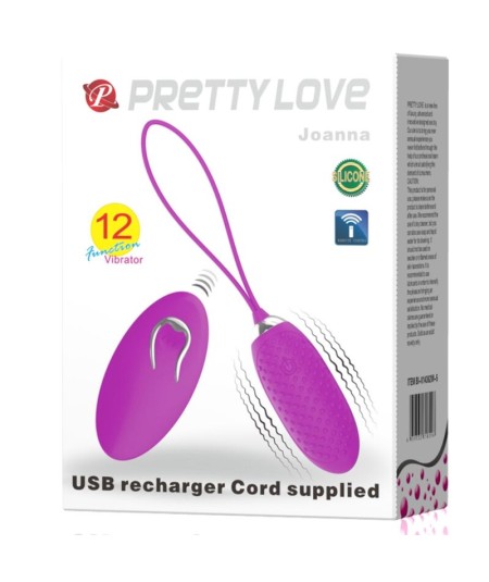 PRETTY LOVE JOANNA HUEVO VIBRADOR CONTROL REMOTO 12 MODOS