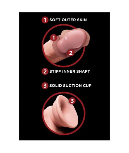 KING COCK PLUS 3D COCK SWINGING BALLS 15.2 CM - NATURAL