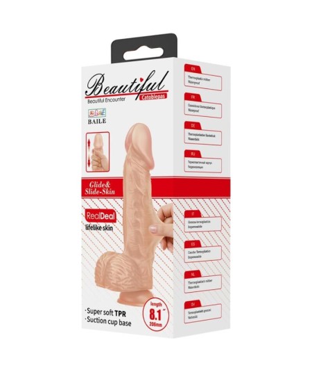 BEAUTIFUL ENCOUNTER CATOBLEPAS DILDO REALISTICO FLEXIBLE 20.6 CM - NATURAL