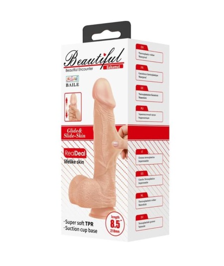 BEAUTIFUL ENCOUNTER BAHAMUT DILDO REALISTICO FLEXIBLE 21.8 CM - NATURAL