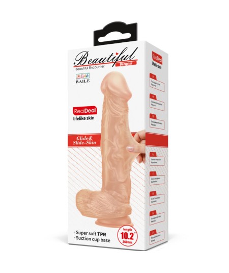 BEAUTIFUL ENCOUNTER BERGRISI DILDO REALISTICO FLEXIBLE 26 CM - NATURAL