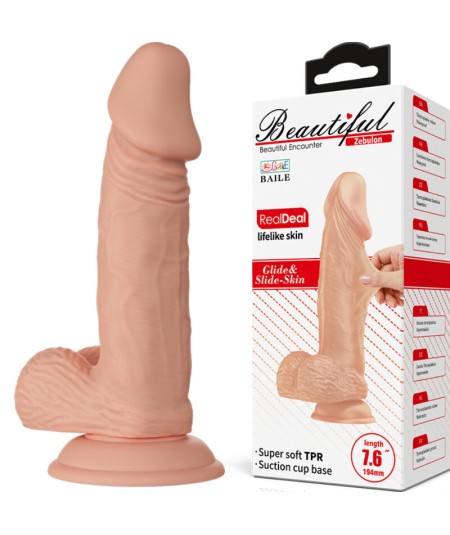 BEAUTIFUL ENCOUNTER ZEBULON DILDO REALISTICO FLEXIBLE 19,4 CM - NATURAL