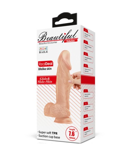 BEAUTIFUL ENCOUNTER ZEBULON DILDO REALISTICO FLEXIBLE 19,4 CM - NATURAL