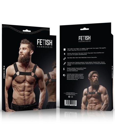 FETISH SUBMISSIVE ATTITUDE - ARNÉS DEPORTIVO AJUSTABLE NEOPRENO PECHO HOMBRE