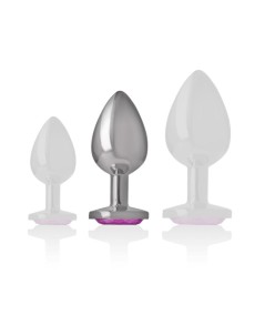 INTENSE - PLUG ANAL METAL ALUMINIO CON CRISTAL ROSA TALLA M