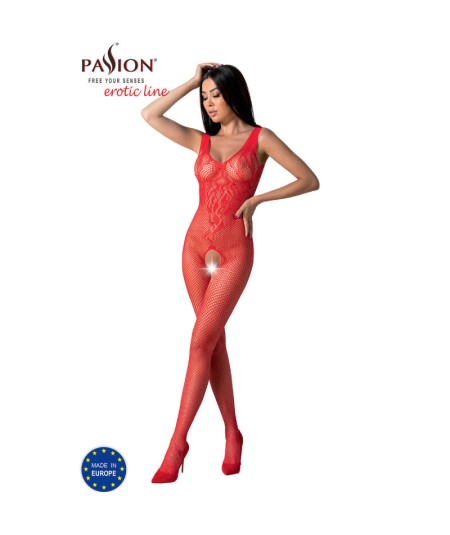 PASSION - BS098 BODYSTOCKING ROJO TALLA UNICA