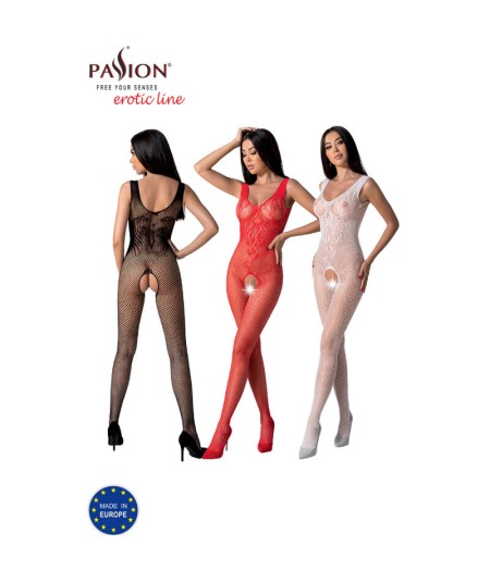 PASSION - BS098 BODYSTOCKING ROJO TALLA UNICA