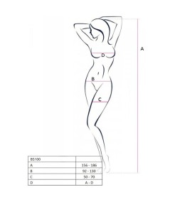 PASSION - BS100 BODYSTOCKING BLANCO TALLA UNICA