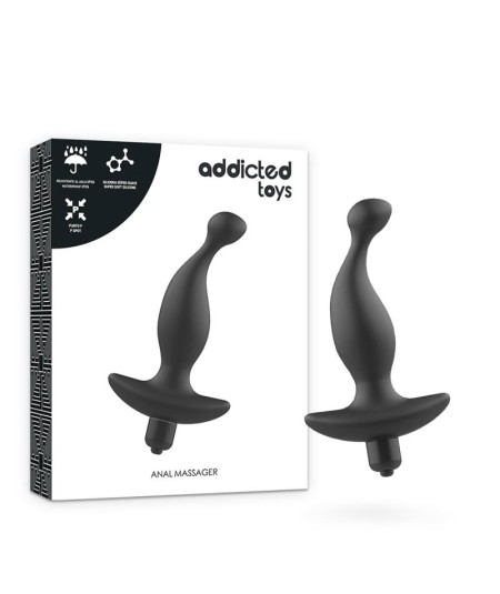 ADDICTED TOYS  MASAJEADOR ANAL CON VIBRACIÓN NEGRO MODELO 1