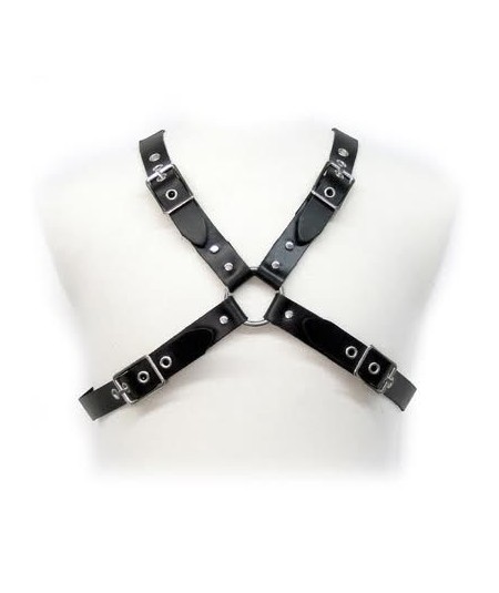 LEATHER BODY BLACK BUCKLE HARNESS FOR MEN