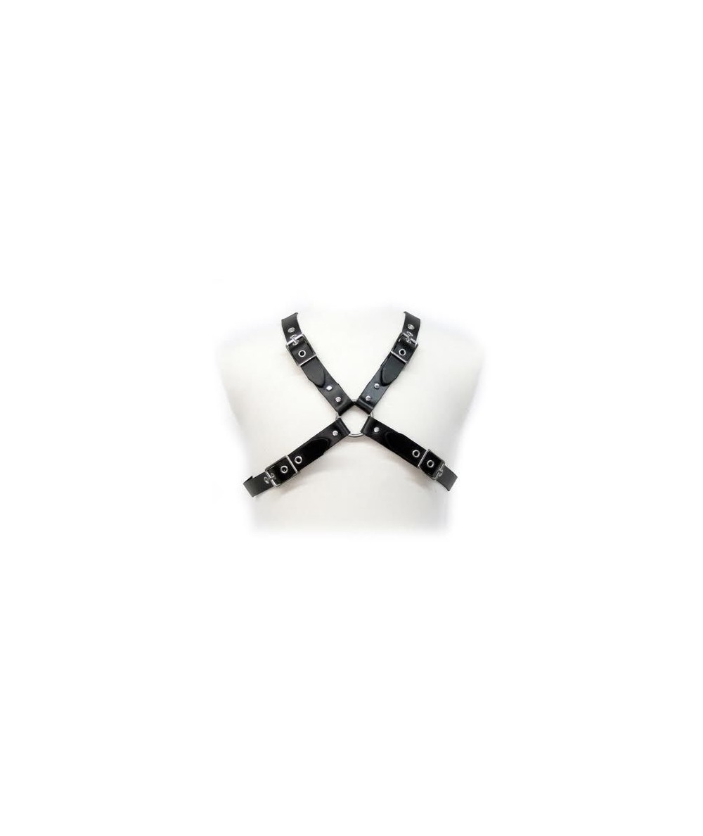 LEATHER BODY BLACK BUCKLE HARNESS FOR MEN