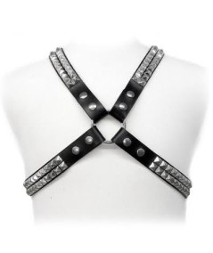 LEATHER BODY PYRAMID STUD HARNESS