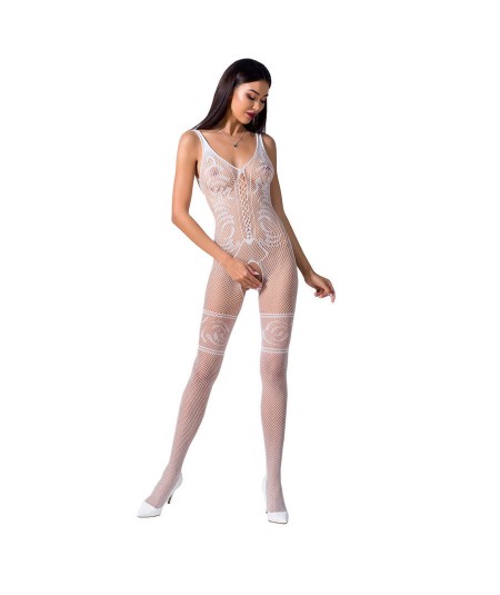 PASSION WOMAN BS069 BODYSTOCKING BLANCO TALLA UNICA