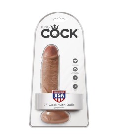 KING COCK - PENE REALISTICO CON TESTICULOS 13.2 CM CARAMELO