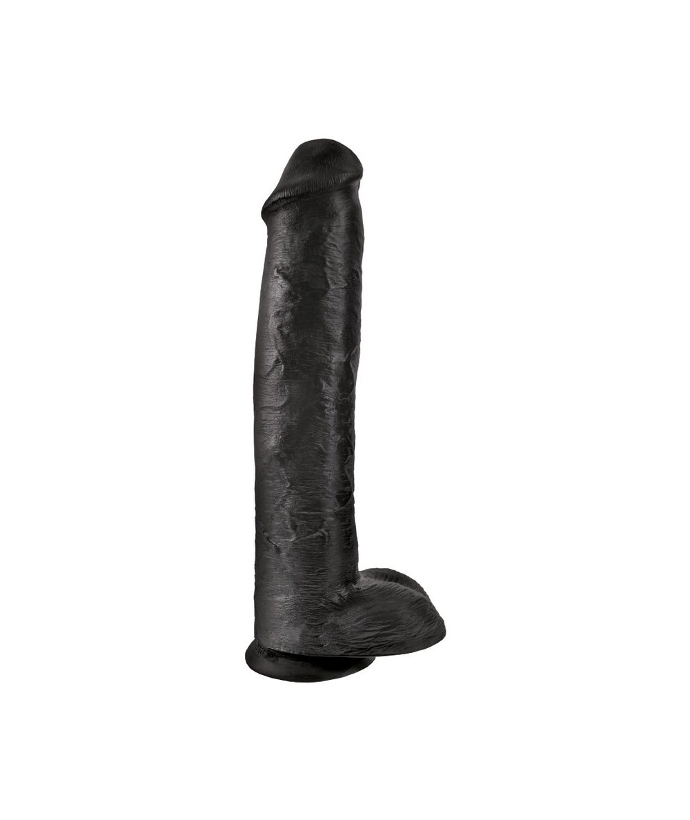 KING COCK - PENE REALISTICO CON TESTICULOS 34.2 CM NEGRO