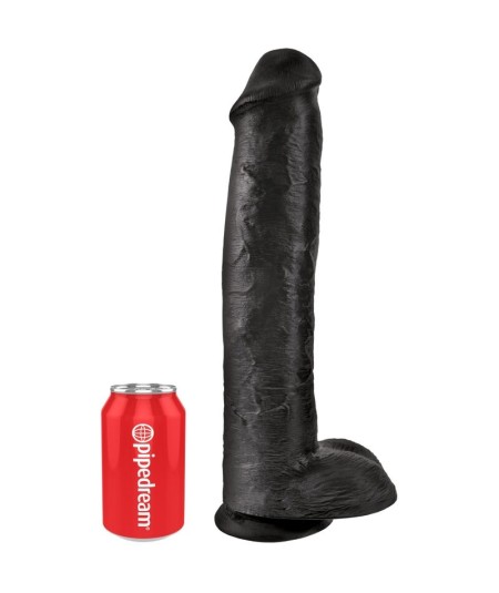 KING COCK - PENE REALISTICO CON TESTICULOS 34.2 CM NEGRO