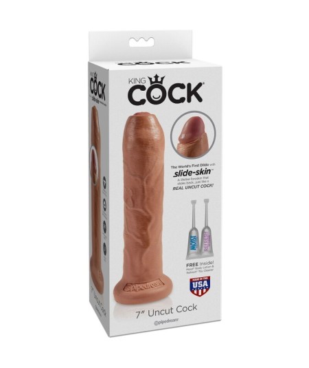 KING COCK - PENE REALISTICO CON PREPUCIO 17.8 CM CARAMELO