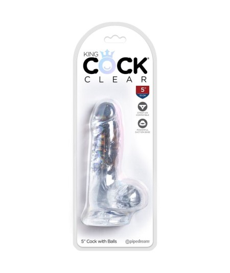 KING COCK CLEAR - PENE REALISTICO CON TESTICULOS 10.1 CM TRANSPARENTE