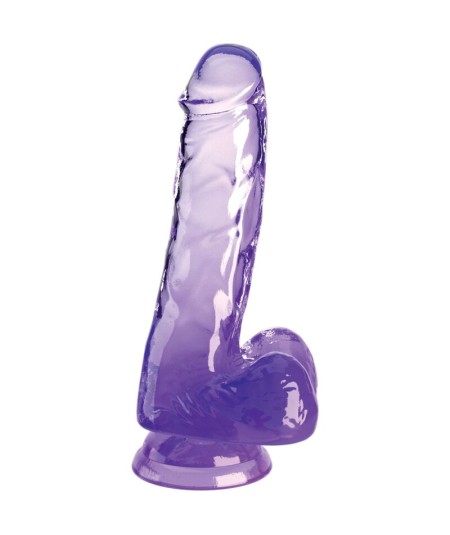 KING COCK CLEAR - PENE REALISTICO CON TESTICULOS 13.5 CM MORADO