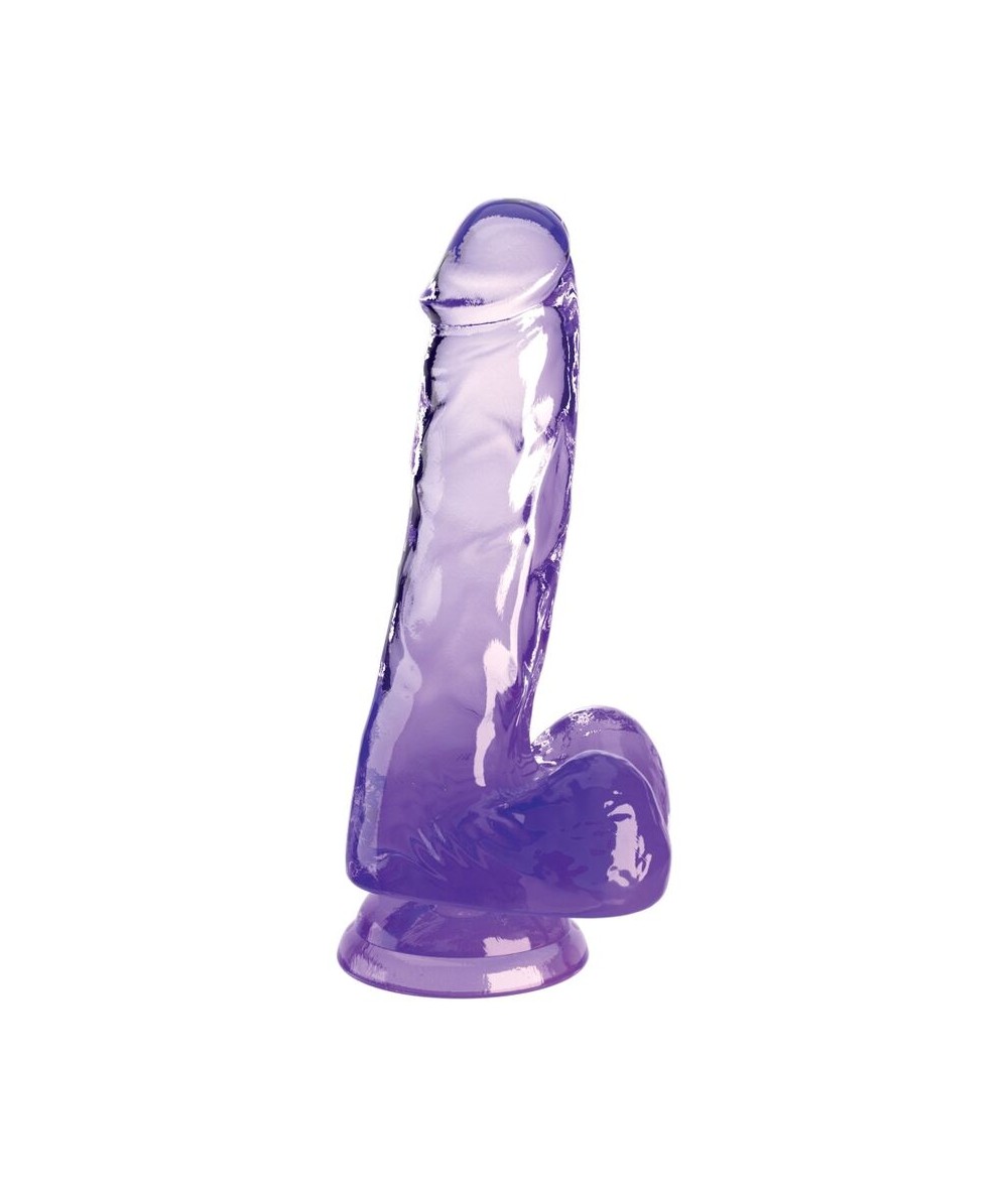 KING COCK CLEAR - PENE REALISTICO CON TESTICULOS 13.5 CM MORADO