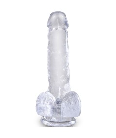 KING COCK CLEAR - PENE REALISTICO CON TESTICULOS 13.5 CM TRANSPARENTE