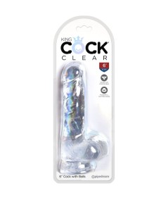 KING COCK CLEAR - PENE REALISTICO CON TESTICULOS 13.5 CM TRANSPARENTE