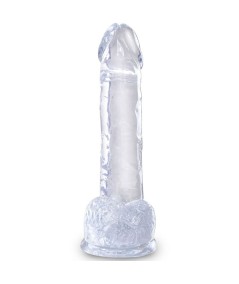 KING COCK CLEAR - PENE REALISTICO CON TESTICULOS 15.2 CM TRANSPARENTE