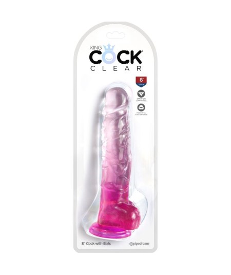 KING COCK CLEAR - PENE REALISTICO CON TESTICULOS 16.5 CM ROSA