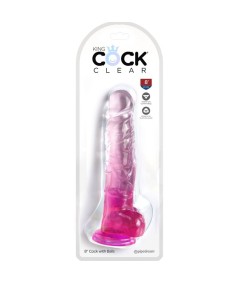 KING COCK CLEAR - PENE REALISTICO CON TESTICULOS 16.5 CM ROSA