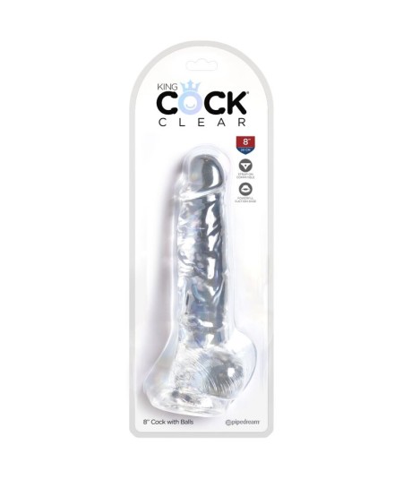 KING COCK CLEAR - PENE REALISTICO CON TESTICULOS 16.5 CM TRANSPARENTE