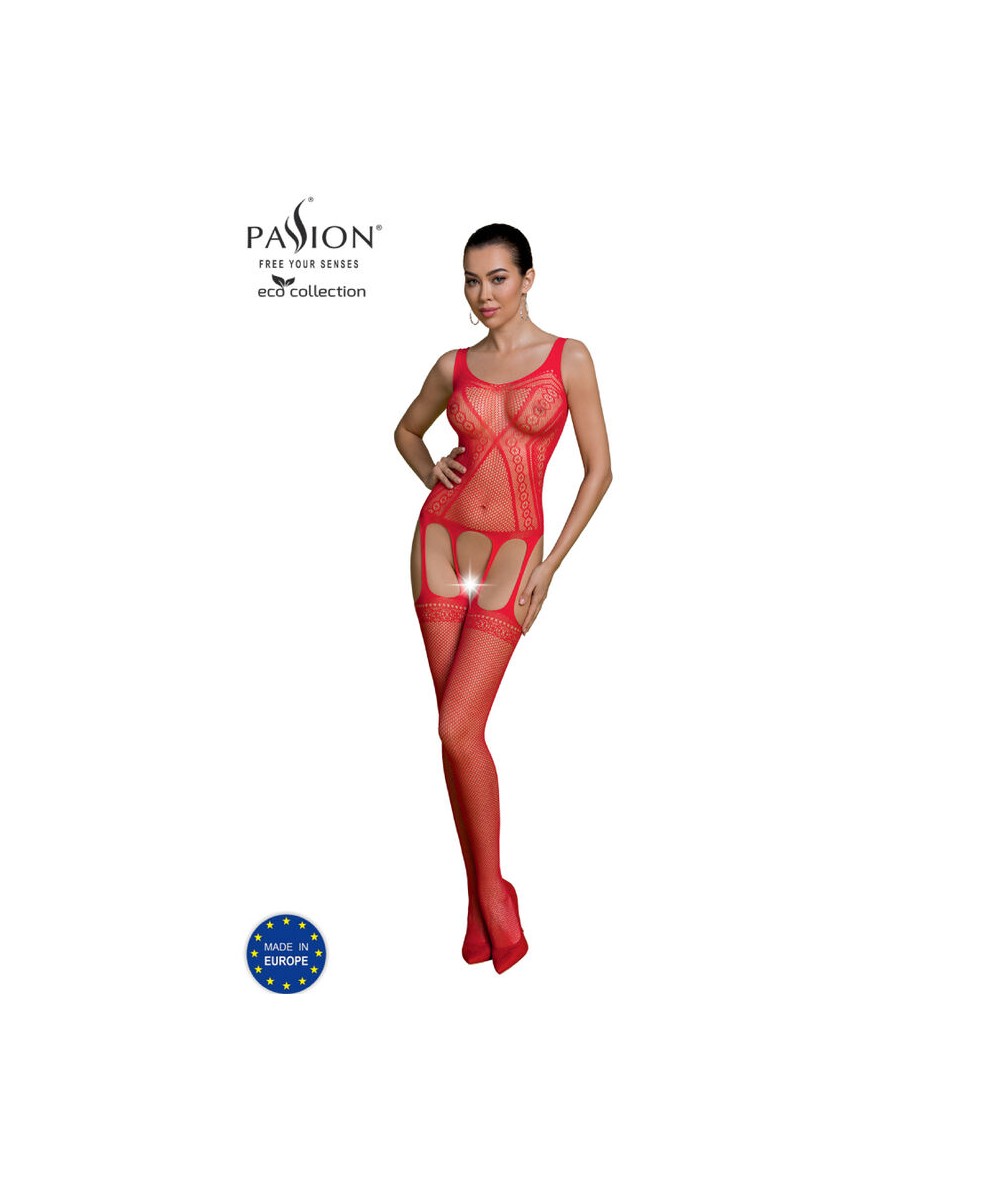 PASSION - ECO COLLECTION BODYSTOCKING ECO BS007 ROJO