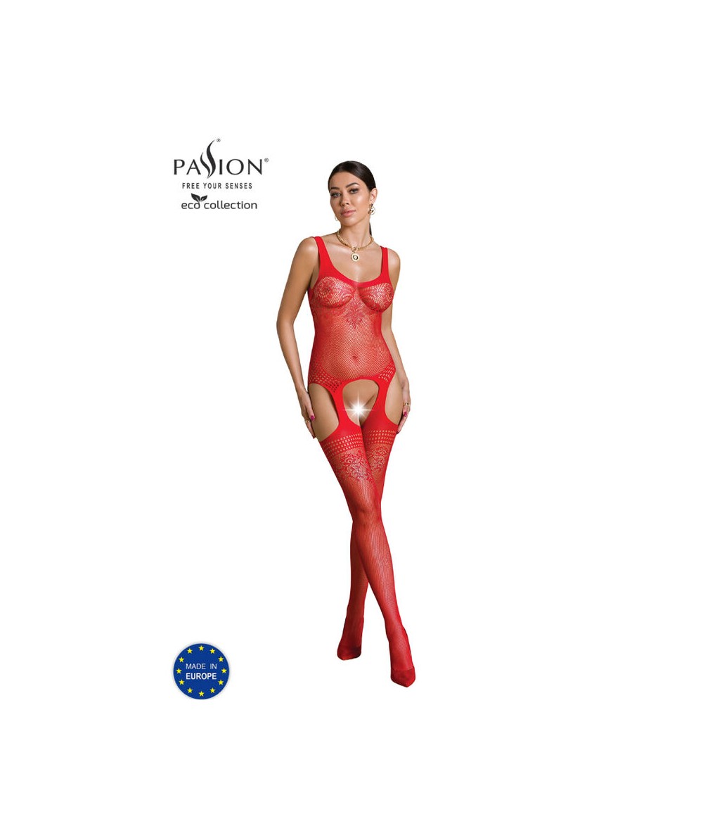 PASSION - ECO COLLECTION BODYSTOCKING ECO BS008 ROJO