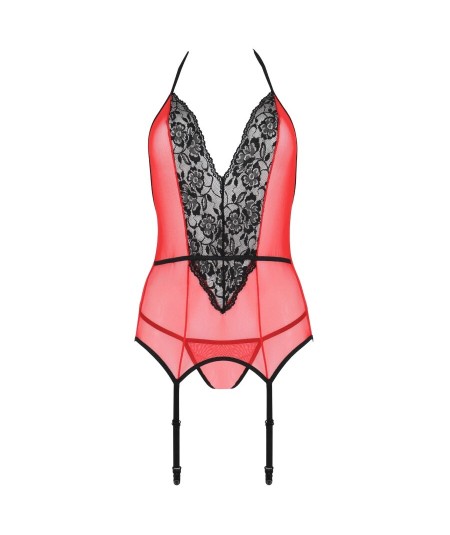 PASSION - PEONIA CORSET EROTIC LINE ROJO L/XL