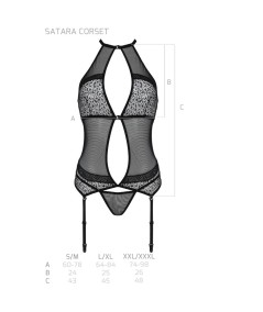 PASSION - SATARA CORSET EROTIC LINE NEGRO S/M