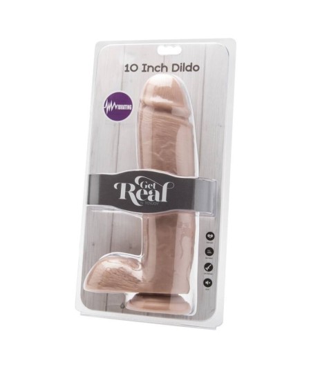 GET REAL - DILDO 25,5 CM CON TESTICULOS VIBRADOR NATURAL