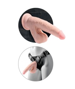 KING COCK PLUS 3D COCK SWINGING BALLS 24.5 CM - NATURAL