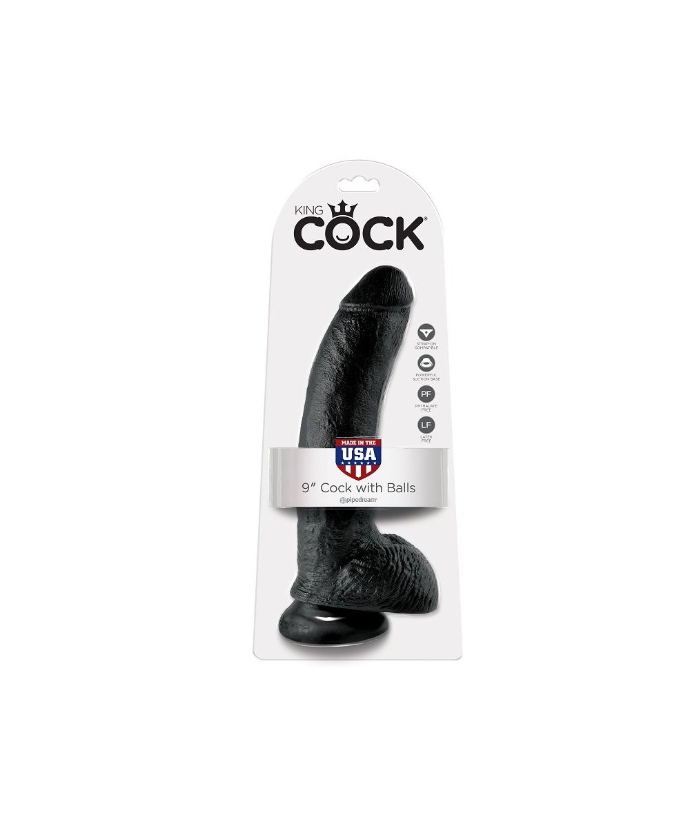 KING COCK 9" PENE REALISTICO NEGRO 22.9CM