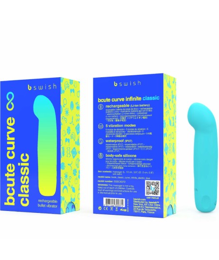 B SWISH - BCUTE CURVE INFINITE CLASSIC VIBRADOR RECARGABLE SILICONA AZUL