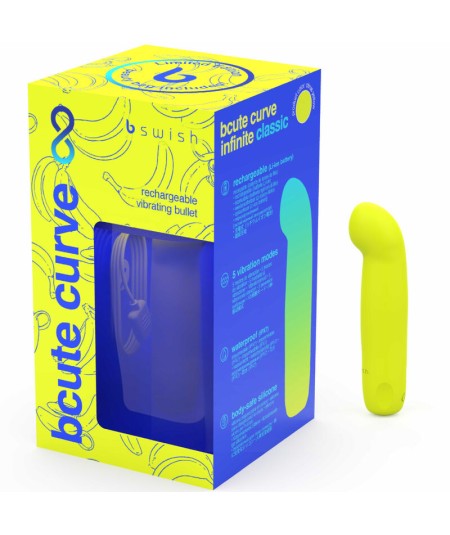 B SWISH - BCUTE CURVE INFINITE CLASSIC EDICION LIMITADA VIBRADOR RECARGABLE SILICONA AMARILLO