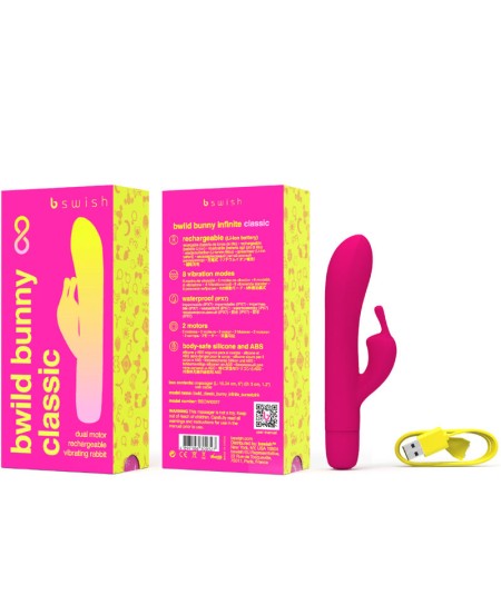 B SWISH - BWILD BUNNY INFINITE CLASSIC VIBRADOR RECARGABLE SILICONA ROSA