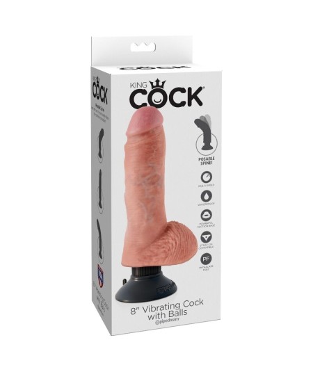 DILDO VIBRADOR KING COCK CON TESTICULOS 20.3 CM NATURAL