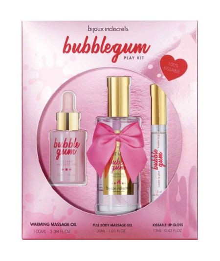 BIJOUX INDISCRETS - BUBBLEGUM PLAY KIT CON ACEITE, GEL & BRILLO DE LABIOS