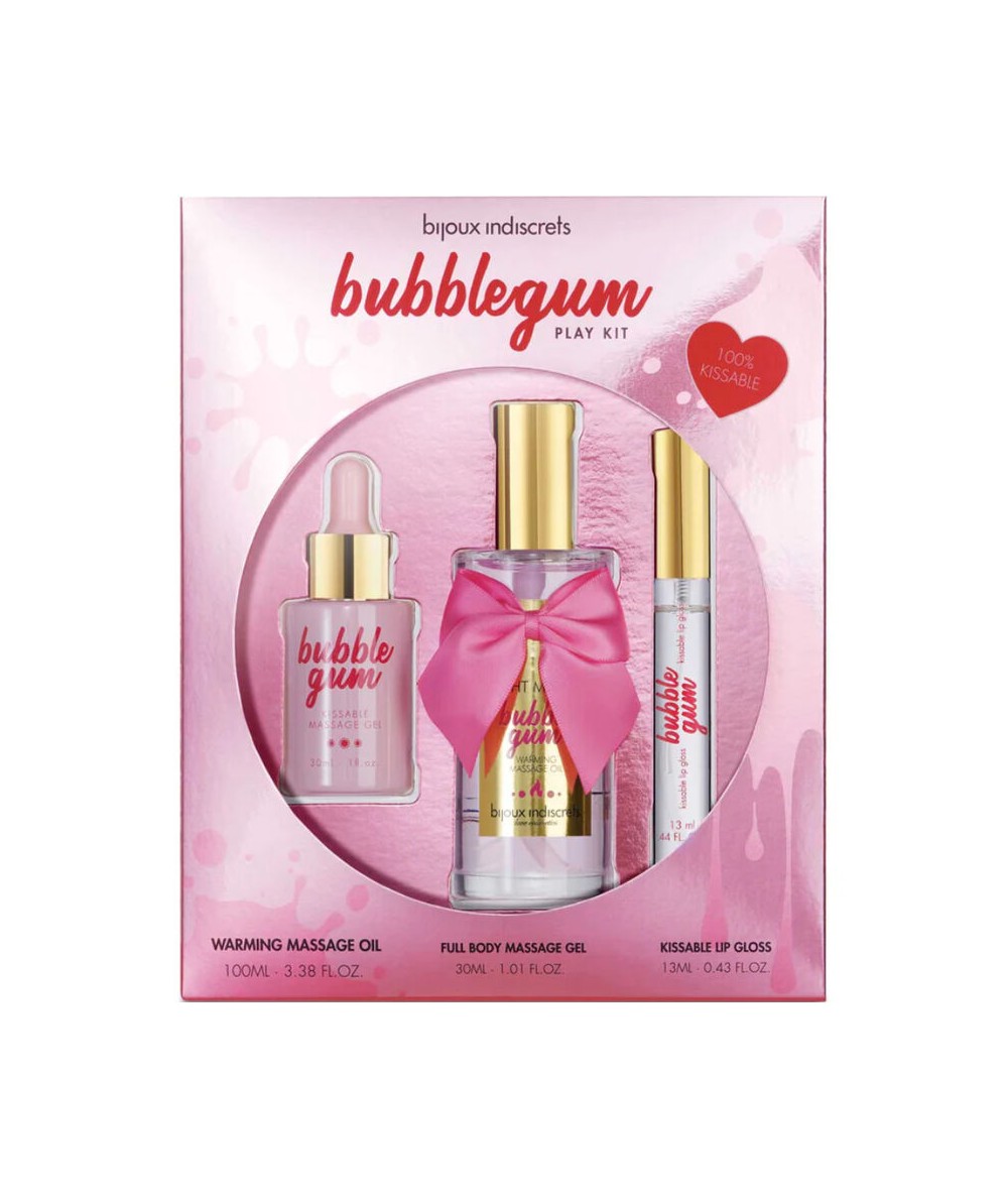 BIJOUX INDISCRETS - BUBBLEGUM PLAY KIT CON ACEITE, GEL & BRILLO DE LABIOS