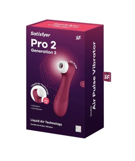 SATISFYER PRO 2 GENERACIÓN 3 LIQUID AIR TECHNOLOGY - GRANATE 