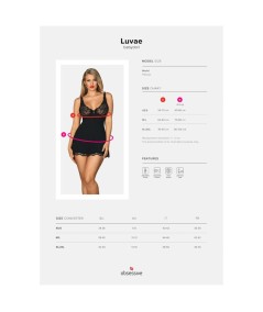 OBSESSIVE - BABYDOLL Y TANGA LUVAE NEGRO XS/S