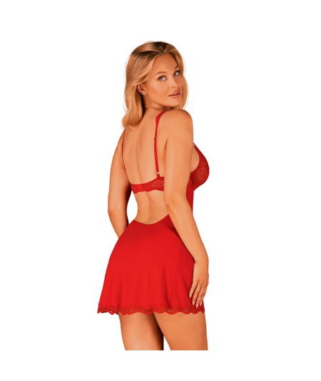 OBSESSIVE - BABYDOLL Y TANGA LUVAE ROJO S/M