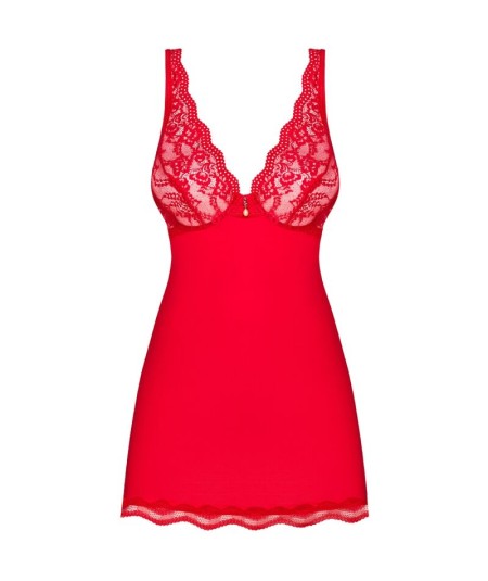 OBSESSIVE - BABYDOLL Y TANGA LUVAE ROJO S/M