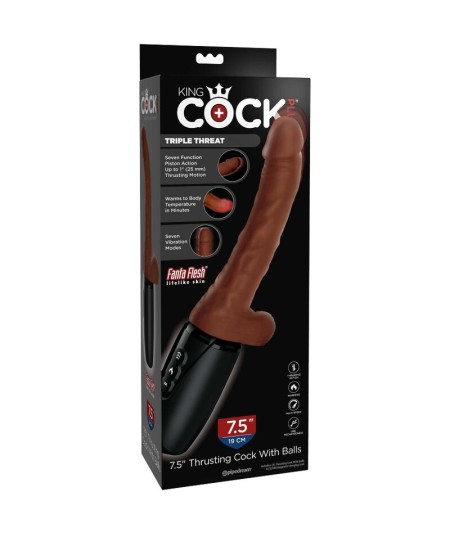 KING COCK PLUS TRIPLE THREAT - MARRON