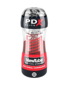 PDX ELITE - MASTURBADOR STROKER VIEWTUBE 2 COMPRESION ESPIRAL TRANSPARENTE