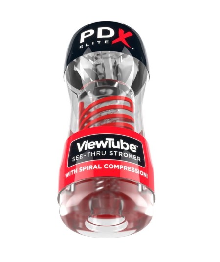 PDX ELITE - MASTURBADOR STROKER VIEWTUBE 2 COMPRESION ESPIRAL TRANSPARENTE